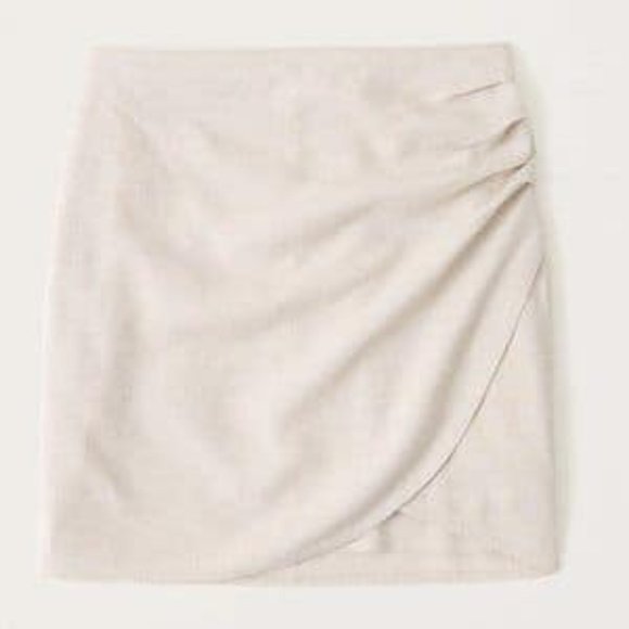 Abercrombie Rouched Linen Skirt - Picture 1 of 5